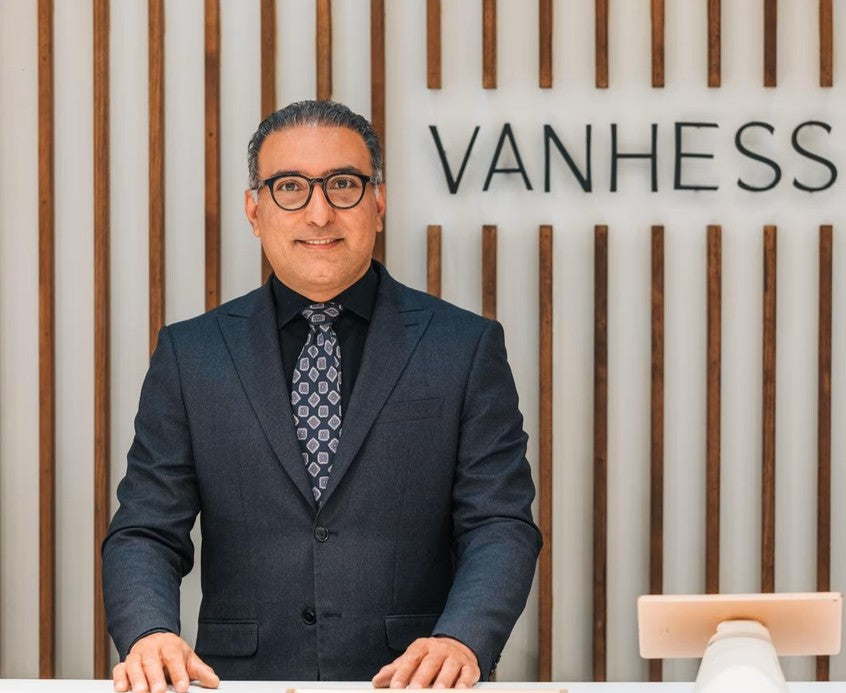 Mehran of Vanhess Jewellery at the studio counter