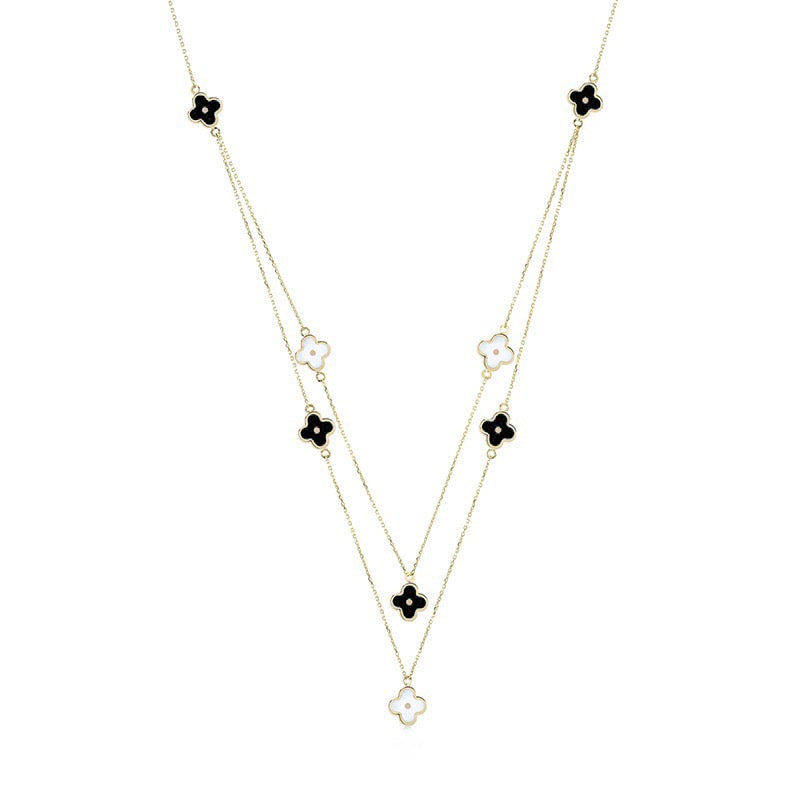 Rounded Clover Layered Necklace - Vanhess