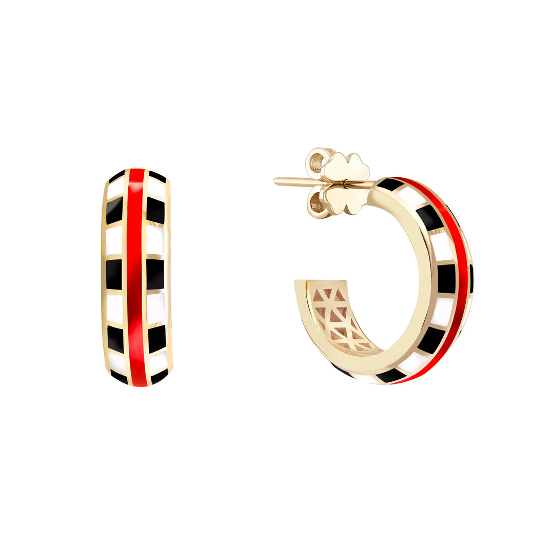 Black and White Enamel Hoop - Vanhess