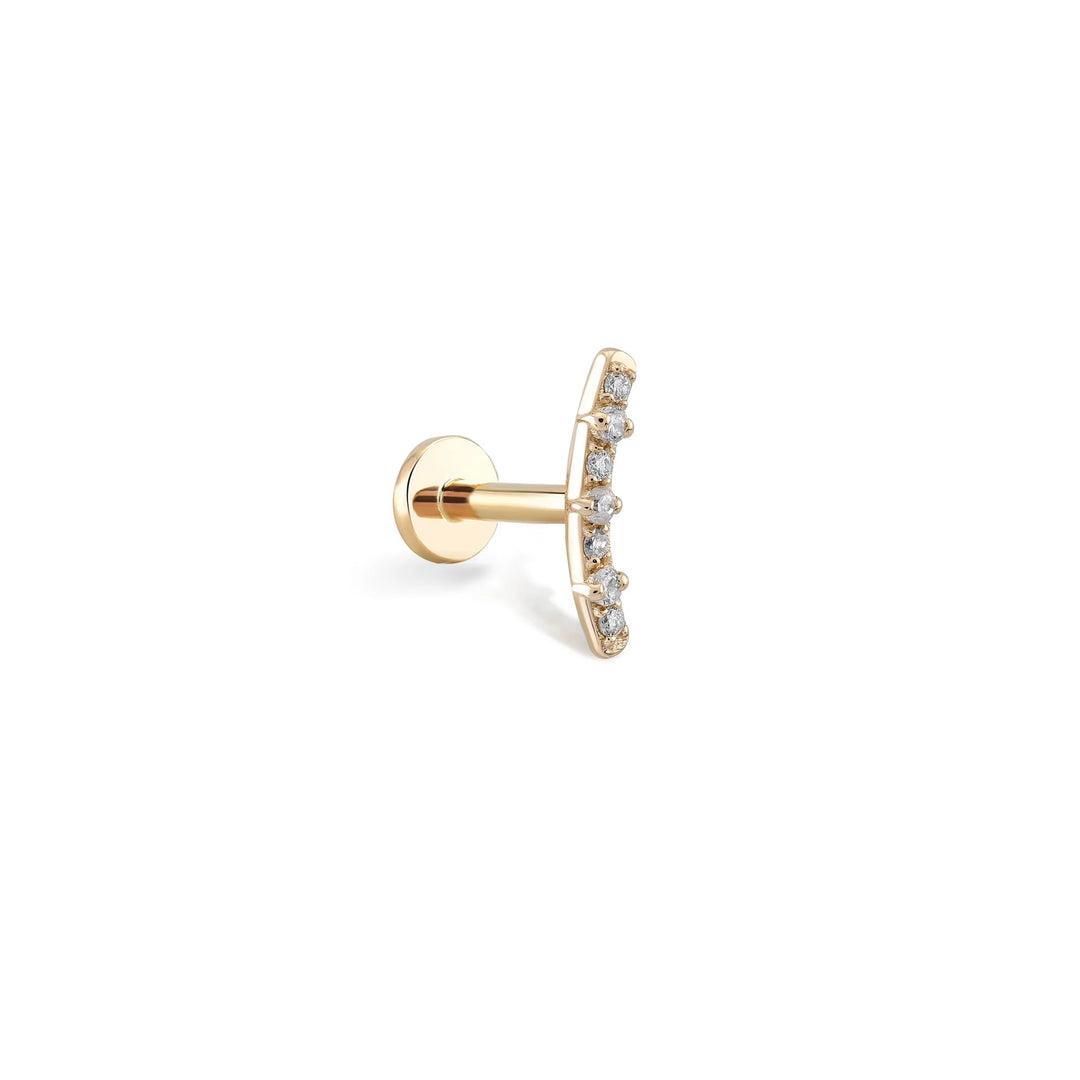 Diamond Curve Bar Piercing -Single - Vanhess