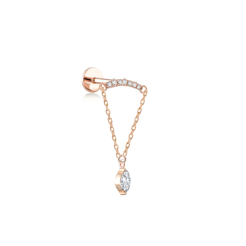 Raining Diamond Stud - Piercing -Single - Vanhess