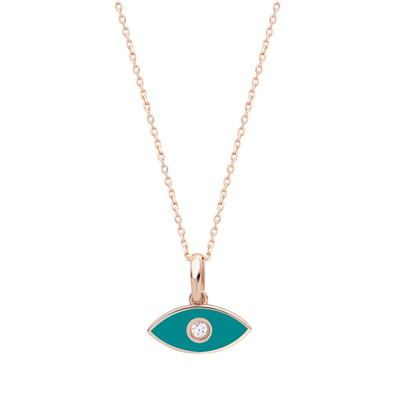 Enamel Evil Eye Pendant - Vanhess