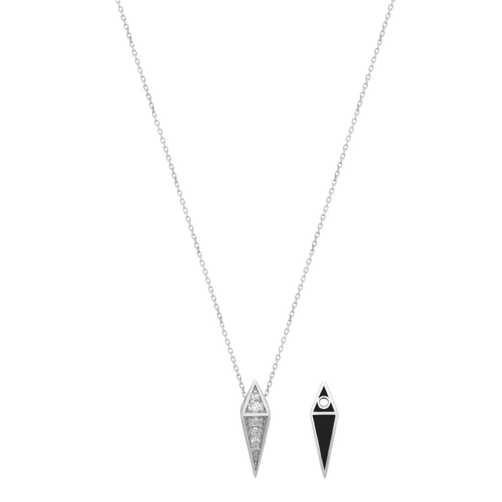 Black Enamel Necklace - Vanhess